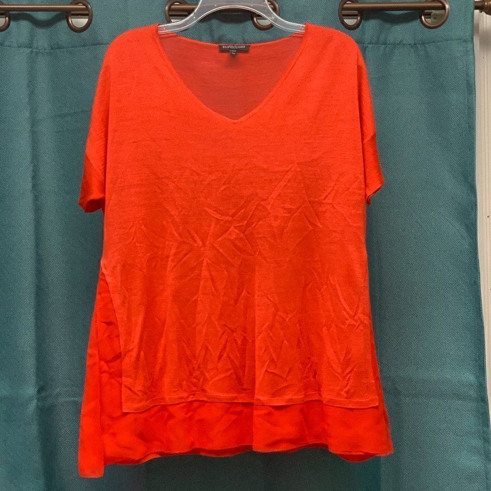 Eileen Fisher 100% Silk Blouse Size PM